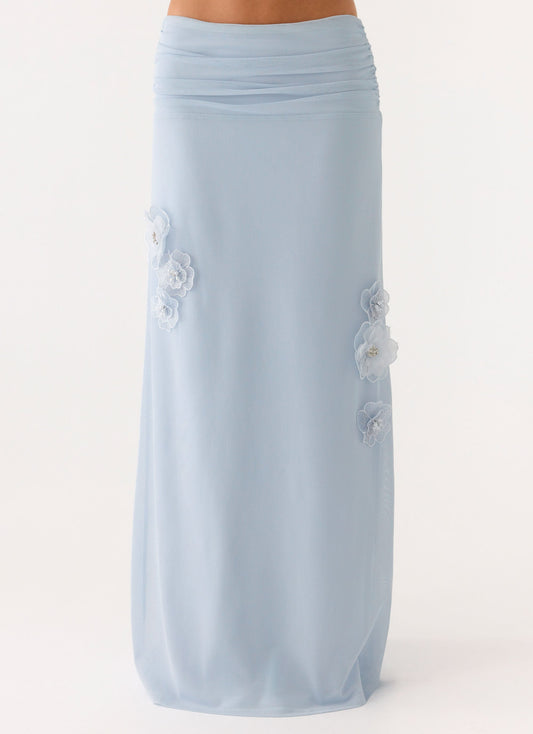 Fleur Power Maxi Skirt - Blue