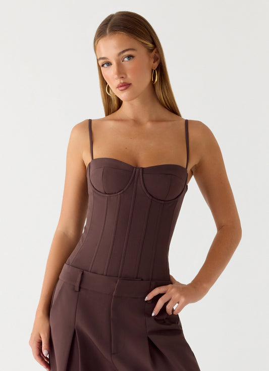 Ania Corset Top - Chocolate